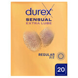 Durex Sensual Extra Lube, extra gesmeerde condooms, 20 stuks.