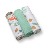 BabyOno, muslin diapers, 100% cotton, green, 70 x 70 cm, 3 pcs