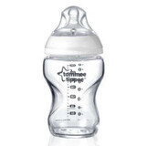 Biberon en verre Closer to Nature avec tétine en silicone, +0 mois, 250 ml, Tommee Tippee