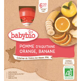 Babybio doypack mere, portocale, banane 4 x 90 g