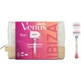 Geantă cadou pentru femei Gillette Venus Comfortglide Festival: aparat de ras + 2 capete + geantă de toaletă