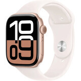 Apple Watch Series 10 GPS + Cellular 46mm Caja de aluminio oro rosa con correa deportiva Light Blush - M/L