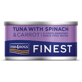 Fish4Dogs Finest hondenvoer in blik Finest tonijn met wortels en spinazie 85 g