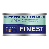 Fish4Dogs Finest hondenvoer in blik Finest witte vis met pompoen en erwten 85 g