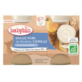 Crème de yaourt aux poires et à la cannelle, 2x130 gr, BabyBio