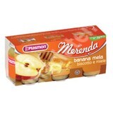 Dessert avec bananes, pommes, biscuits et miel Snack, +6 mois, 3x 120 g, Plasmon