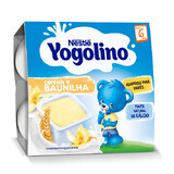 Desert Gris cu lapte si vanilie Yogolino, +6 luni, 4x 100g, Nestle