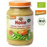 Puré ecológico de patatas, guisantes y calabacín, +6 meses, 190 g, Holle Alimentos para bebés