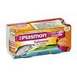 Purée homogénéisée de saumon et de légumes, +6 mois, 2x80g, Plasmon