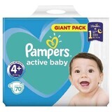 Luiers Active Baby Nr. 4+, 10- 15 kg, 70 stuks, Pampers