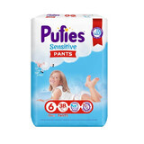 Scutece Pants Sensitive Extra Large Nr. 6, +15 Kg, 38 bucati,  Pufies