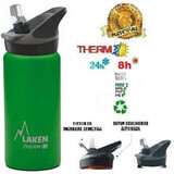 Roestvrijstalen thermoskan met automatisch deksel Jannu Verde, 500 ml, Laken