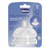 Natural Feeling schnell fließender Silikonsauger, 2 Stück, 6 Monate+, Chicco