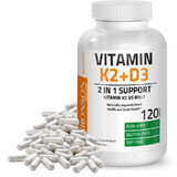 Vitamin K2 90 mcg + Vitamin D3 5000 IU, 120 Kapseln, Bronson Laboratories