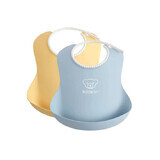 Set 2 bavoirs jaune/bleu, BabyBjorn