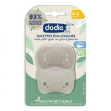 Set van 2 eco-design fopspenen beige, 0-2 maanden, Dodie