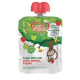 Smoothie pomme, banane, fraises bio, 90 g, Fruit Heart