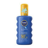 Farbiges Sonnenschutzspray für Kinder SPF 50+ Protect &amp; Care, 200 ml, Nivea Sun