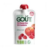 Purée de pommes et framboises bio, +4 mois, 120 gr, Good Gout