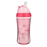 Tazza sportiva Flamingo con cannuccia, 260 ml, rosa, Canpol Babies