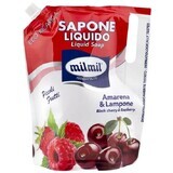 Savon liquide framboise et cerise amère, 900 ml, Milmil