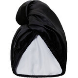 Serviette à cheveux en satin, noire, 1 pièce, Gov