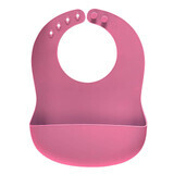 Bavaglino morbido in silicone Eat'n Tidy con tasca raccoglitore, 3 mesi+, Rosa, Reer