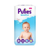 Scutece Pufies Sensitive, 4+ Maxi+, Maxi Pack, 10-15 kg, 52 buc