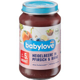 Babylove Bosbessenpuree met perziken en peren ECO, 5+, 190 g