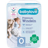 Babylove Premium diapers for newborns, up to 3kg, 24 pcs