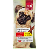 Saucisses Dein Bestes pour chiens au bœuf et au poulet, 60 g