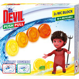 Devil Push Pull Toilet Freshener Lemon Fresh 2x20g, 2 pcs