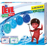 Dr. Devil push pull polar aqua toiletverfrisser 2x20g, 2 stuks