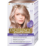 Loreal Paris EXCELLENCE CREME Tintura permanente per capelli con ammoniaca 8.11, 1 pz