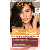 Loreal Paris  EXCELLENCE CREME Vopsea permanentă 2U darkest brown, 1 buc