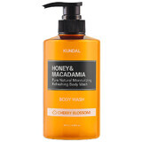 Natural moisturizing shower gel with honey and macadamia, Cherry Blossom, Kundal, 500 ml