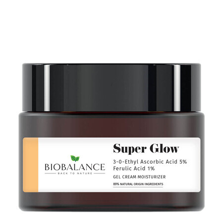 Super Glow Verhelderende crème-gel met Ascorbinezuur 5% + Ferulinezuur 1%, anti-rimpel, tegen pigmentvlekken, Bio Balance, 50 ml