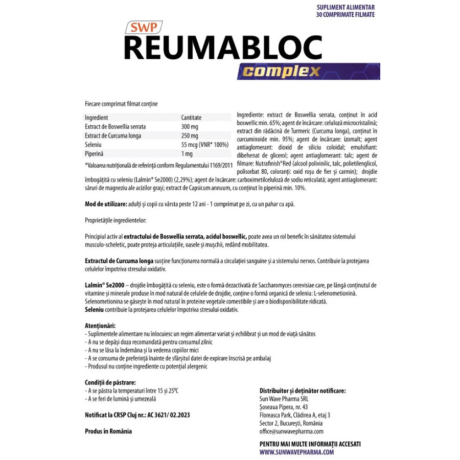 ReumaBlock Complex, 30 Tabletten, Sun Wave