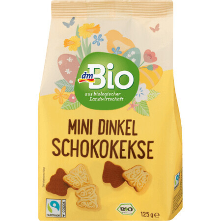 DmBio Mini biscotti al cioccolato a forma di farfalla Eco, 125 g