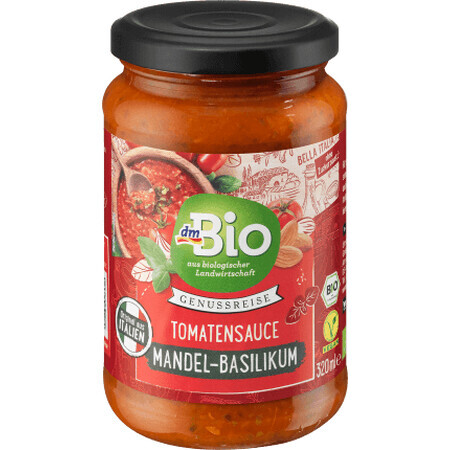 DmBio Salsa di pomodoro biologica con mandorle e basilico, 340 g