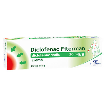 Diclofenac cream 10 mg/g, 50 g, Fiterman