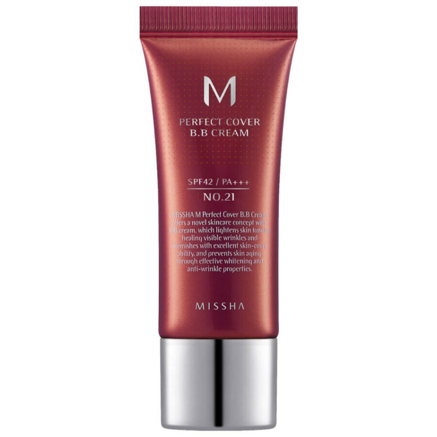 BB Cream M Perfect Cover SPF42/PA+++, 20 ml, nuance 21, Missha