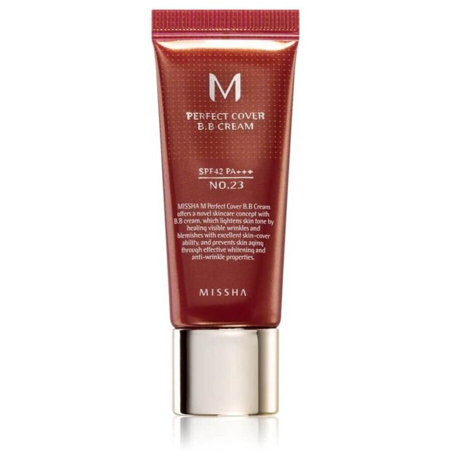 BB Cream M Perfect Cover SPF42/PA+++, 20 ml, tonalità 23, Missha