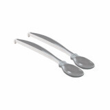 Set of 2 spoons with soft tip, Gris Charme, Thermobaby