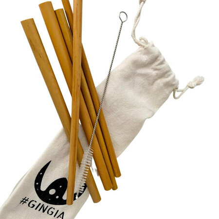 Bamboo straw, 5 pieces, Gingia