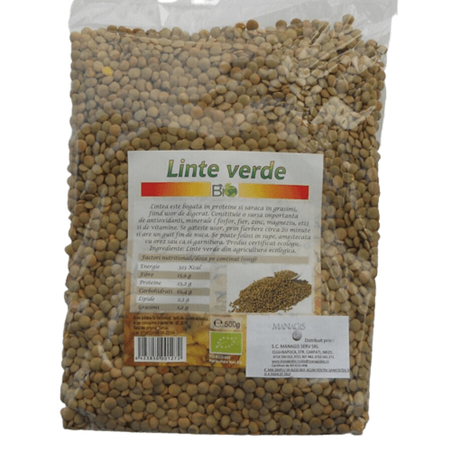 Grüne Linsen Bio, 250 g, Managis