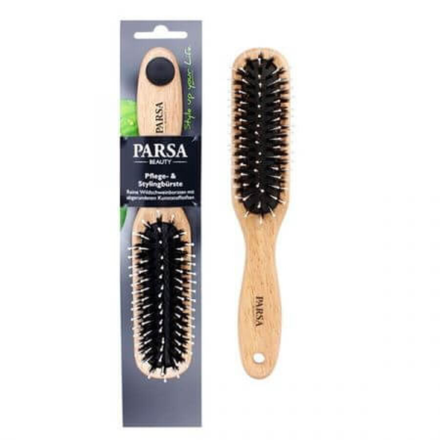 Brosse à long manche en caoutchouc avec poils mixtes, 1 pièce, Parsa