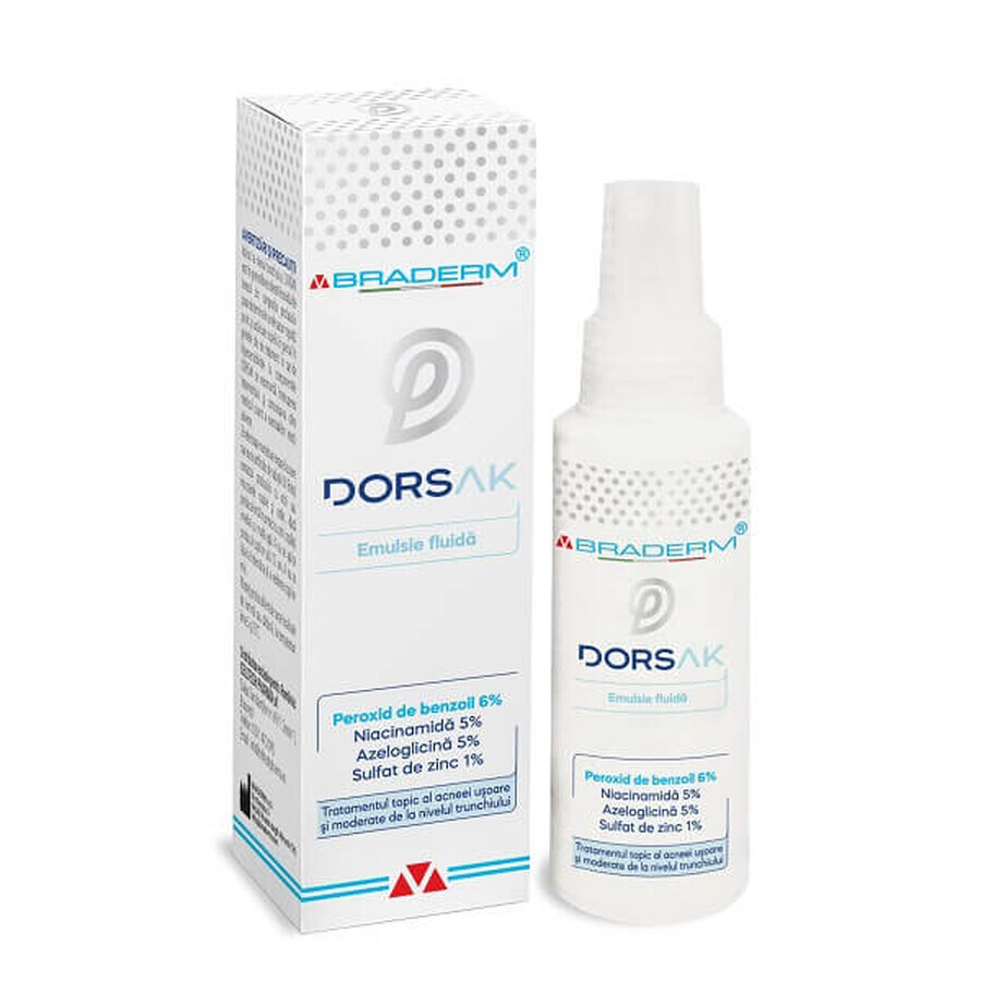 Dorsak flüssige Emulsion Spray für Stamm Akne, 100 ml, Braderm