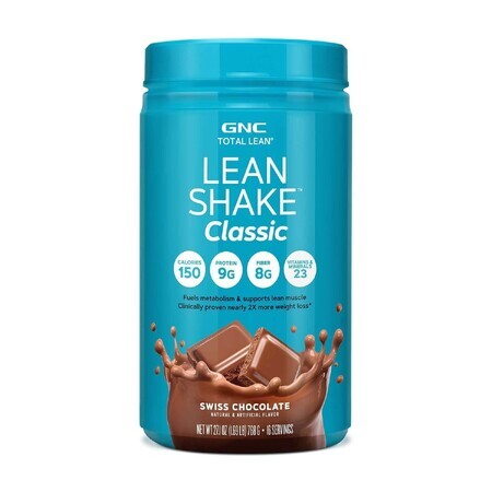 Gnc Total Lean Lean Shake Classic, Eiwitshake, Zwitserse Chocoladesmaak, 768 G