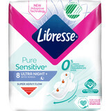 Libresse Pure Sensitive absorbant de nuit, 8 pièces